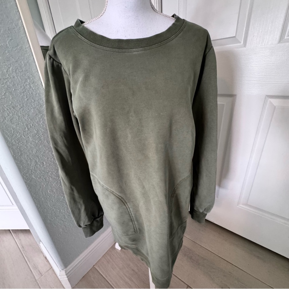 Anthropologie Dailey Practice Washed Tunic Dress Moss Green sz Medium